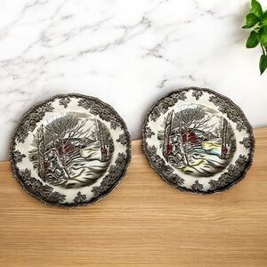 Johnson Brothers Friendly Village Sugar Maples Bread Plates Set of 2 6” Diameter